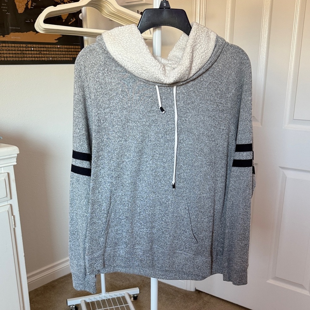 Ultra Flirt Gray Cowl Neck Sweater
